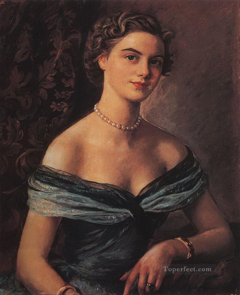 ヘレーネ・デ・ルア王女 ジャン・ド・メロード 1954年 美しい女性 女性油絵